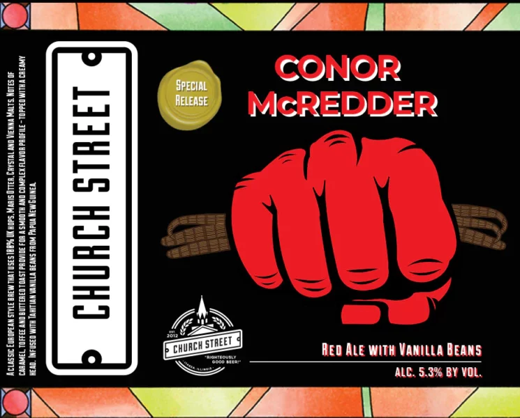 conor mcredder 16 oz can label beer
